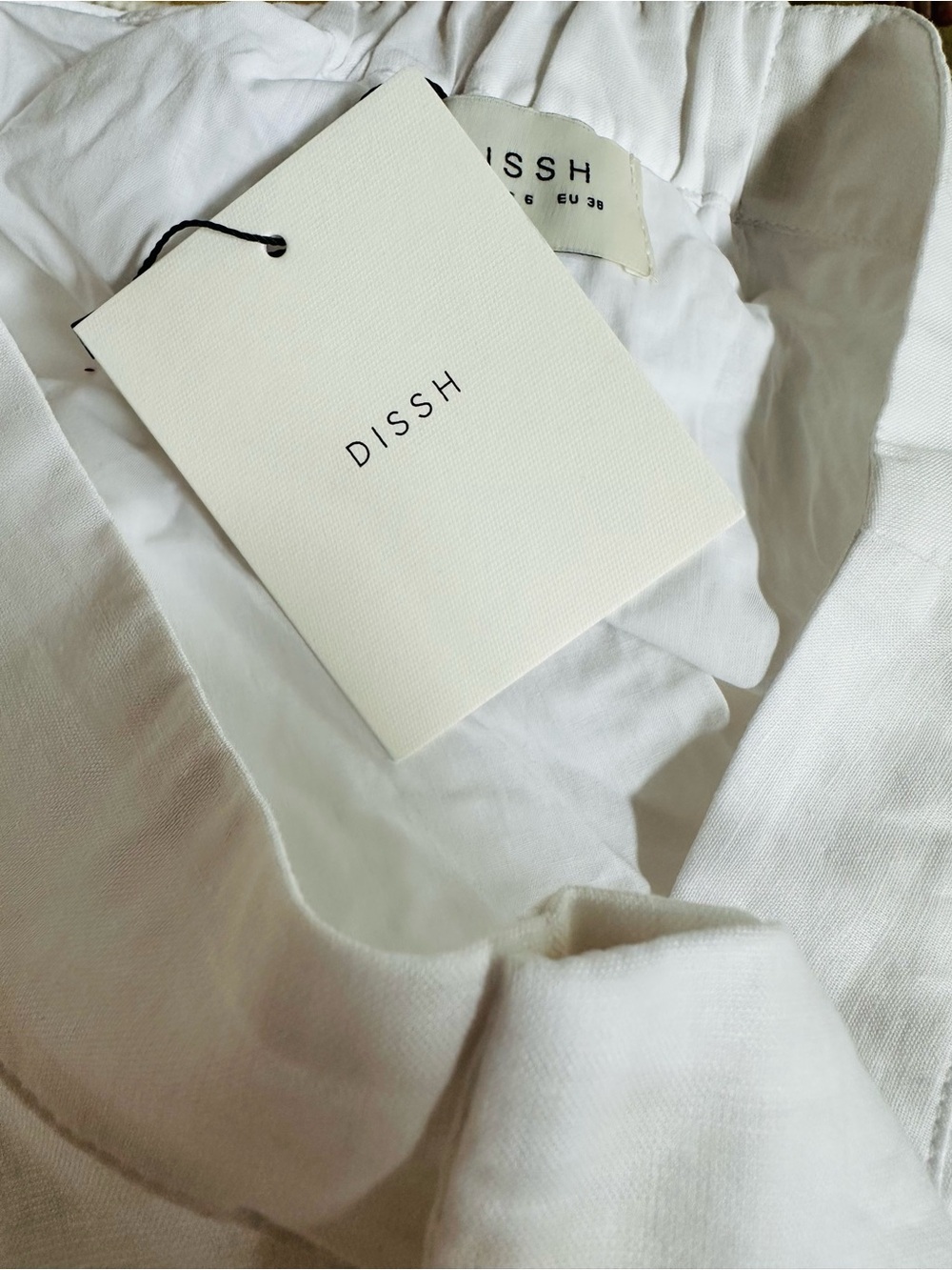 New DISSH Maria High Rise Balloon Hem White Linen Cotton Mini Skirt Boho - Picture 11 of 11